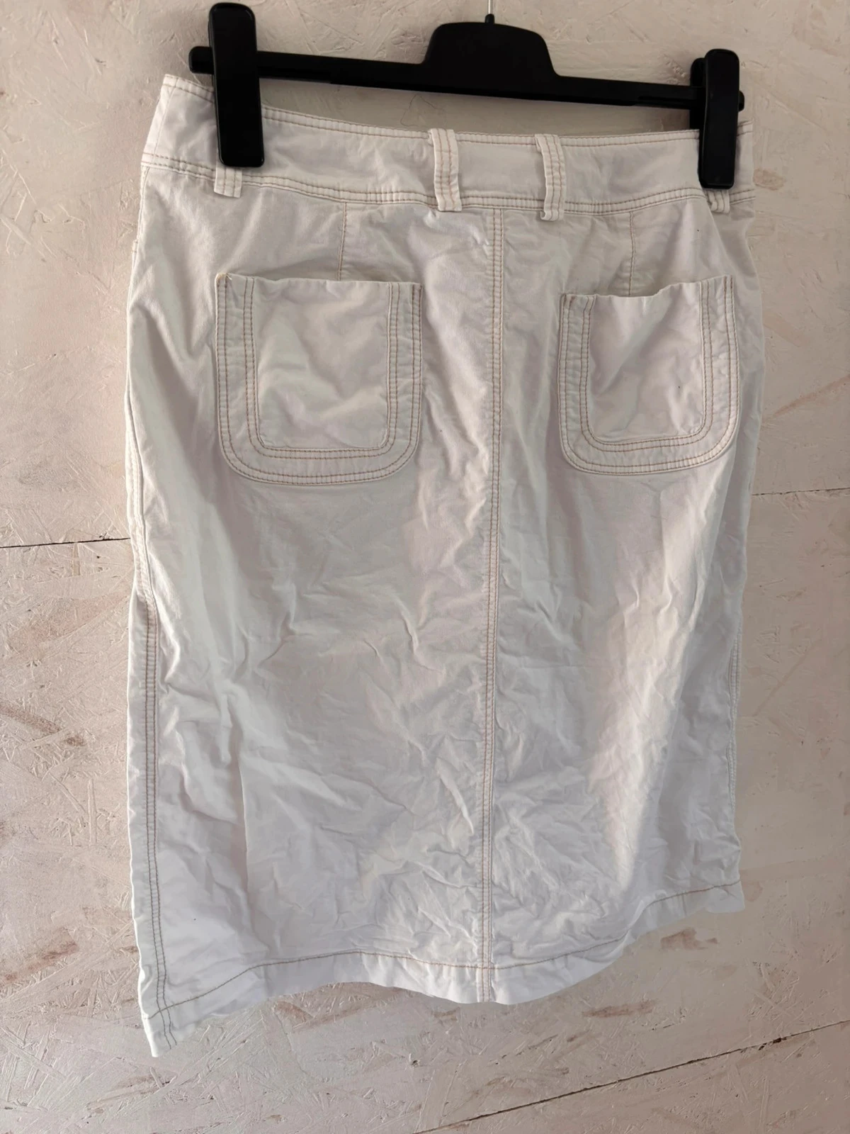 Falda recta blanca estilo safari Jodhpur (Galeries Lafayette) Talla 40 estimada – Muy buen estado – photo 10